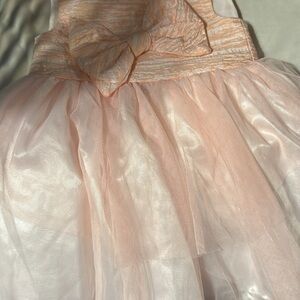 Peach Tulle Dress with Bow